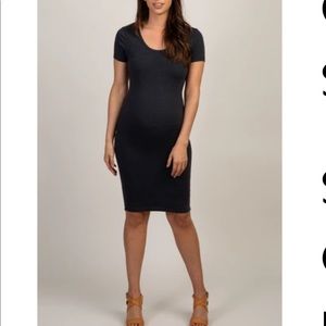 Body con dark gray charcoal maternity tee dress
